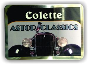 This custom name badge was created with a photo provided by a client!  Through the process of sublimation, we can use any photo as the backdrop of your name tags!