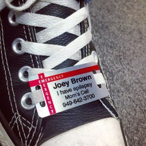 Our child safety shoe tag is a great tool for sharing allergy information!